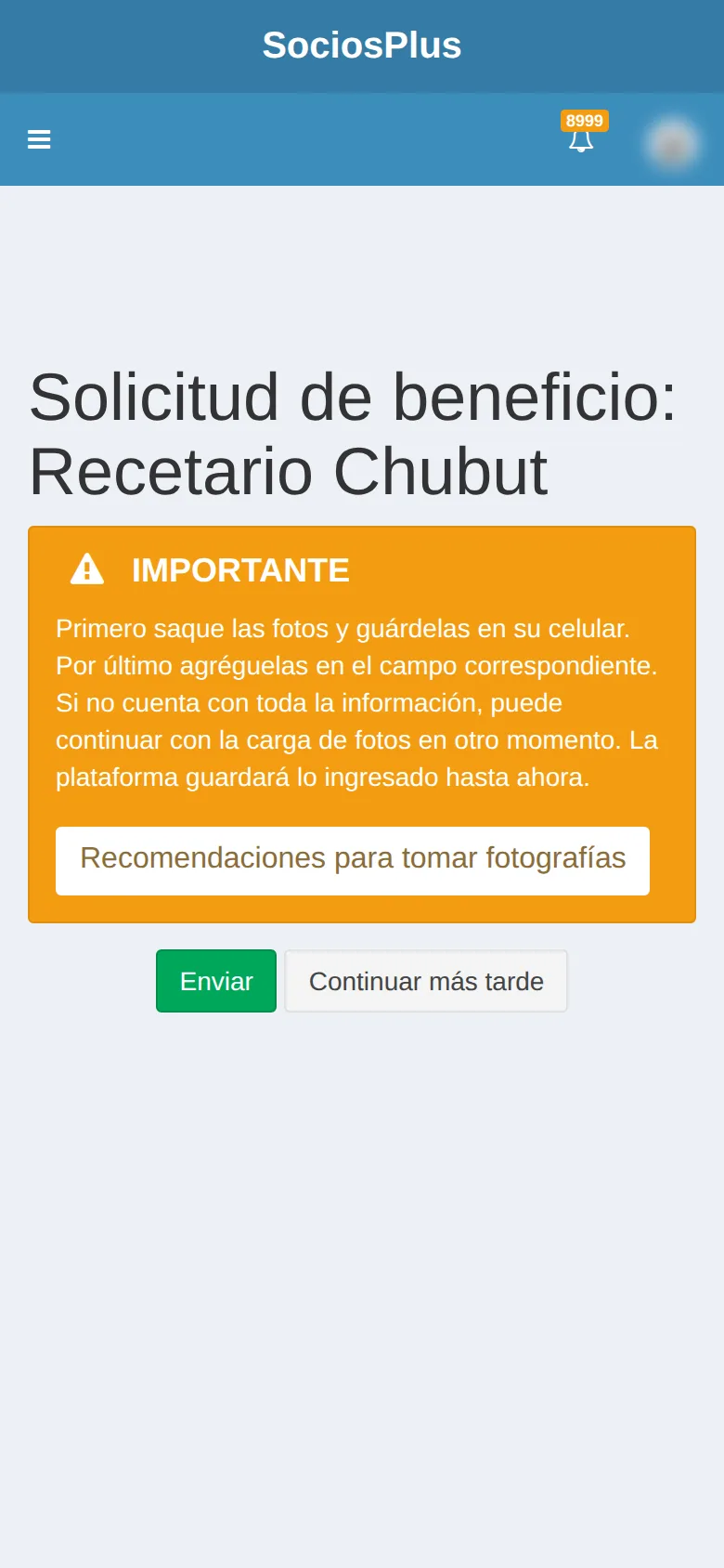 Pantalla de SociosPlus en el celular: Cómo descargar ZIP con la documentación de un beneficio otorgado