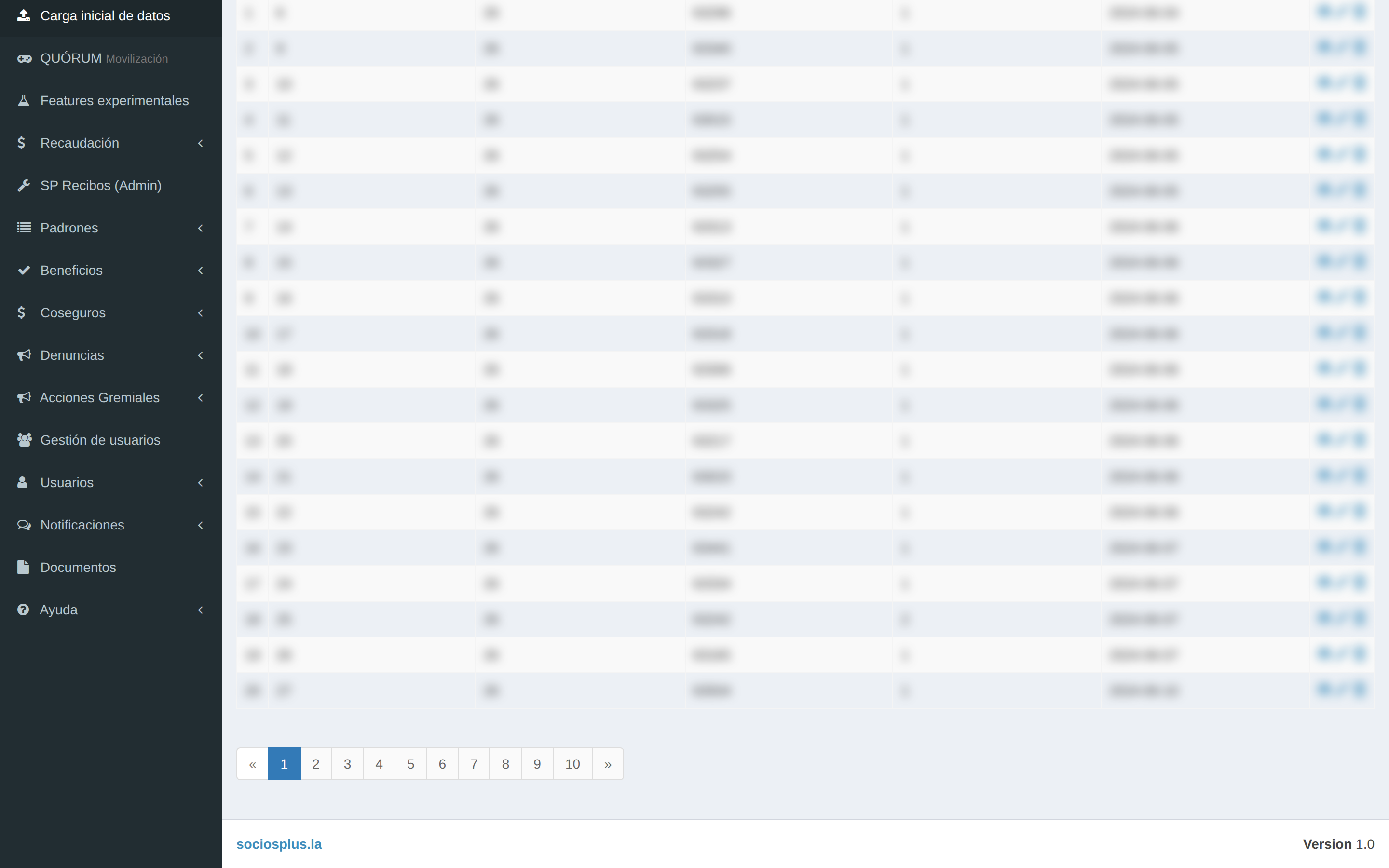 Pantalla de SociosPlus en escritorio: Cómo eliminar historial organización — paso 2 de 2