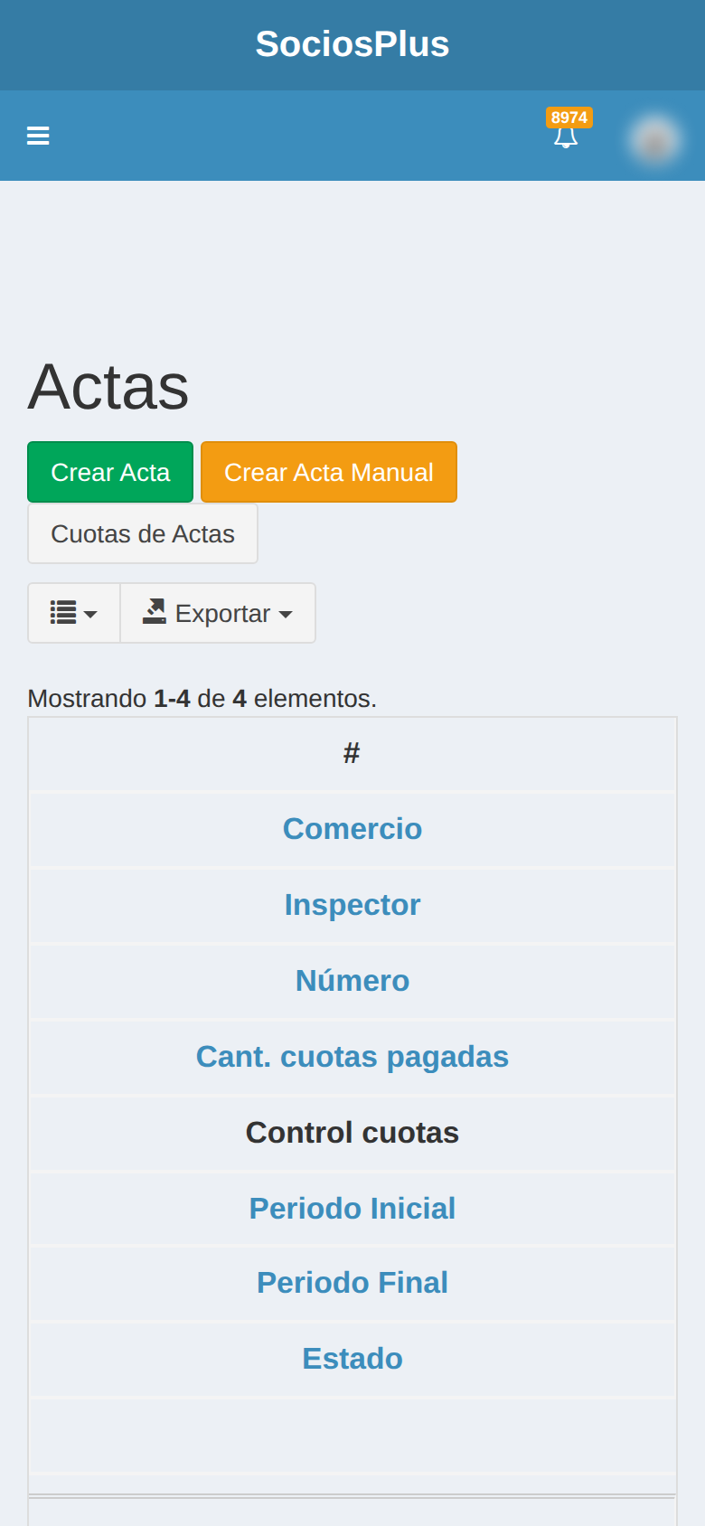 Pantalla de SociosPlus en el celular: Operaciones masivas en actas: generar DJ faltantes, recalcular masivas y ajustar afiliación — paso 1 de 2